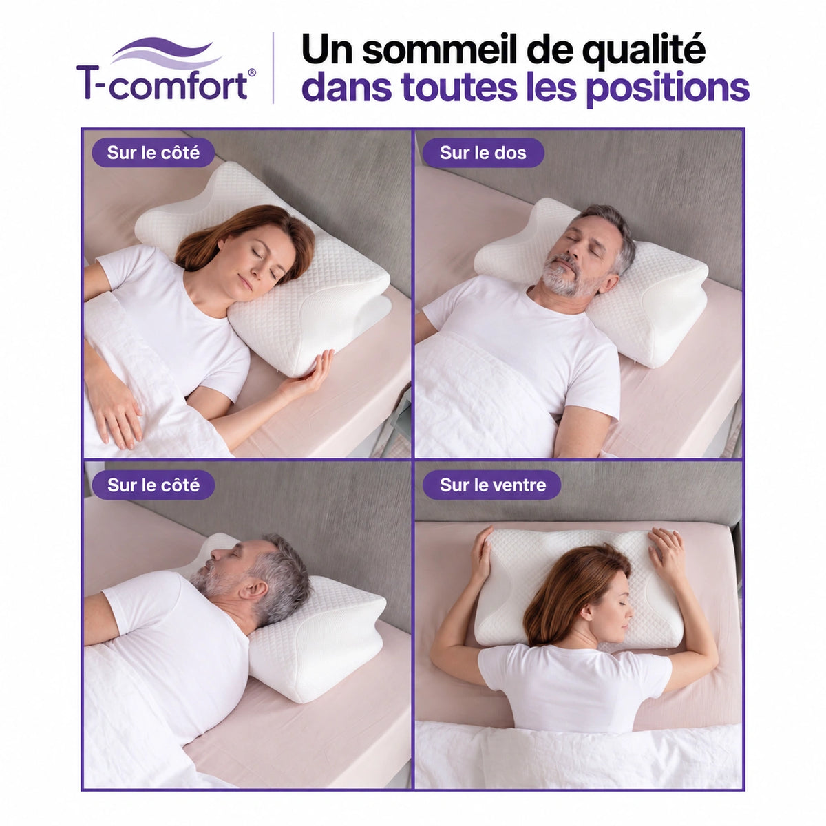 Oreiller Cervical Ergonomique T-Comfort™