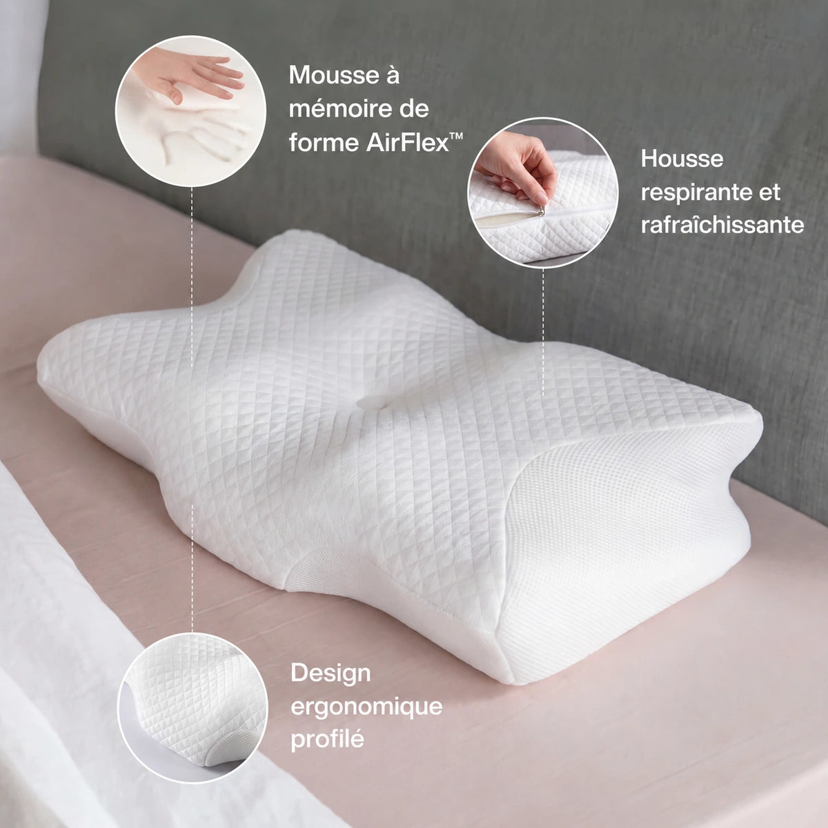Oreiller Cervical Ergonomique T-Comfort™