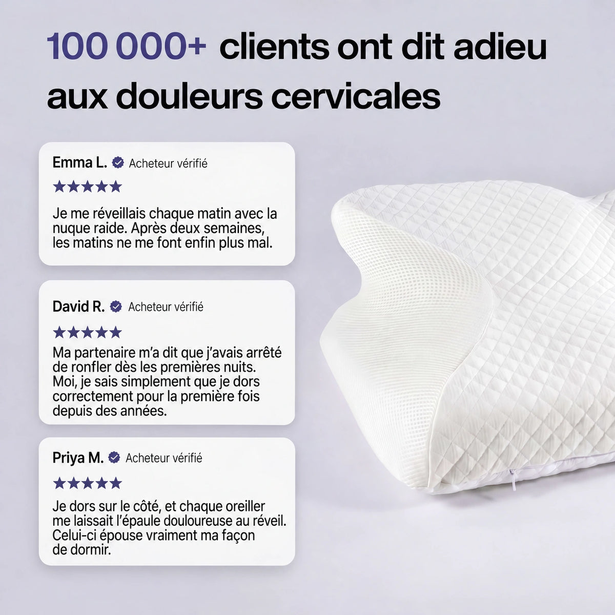 Oreiller Cervical Ergonomique T-Comfort™